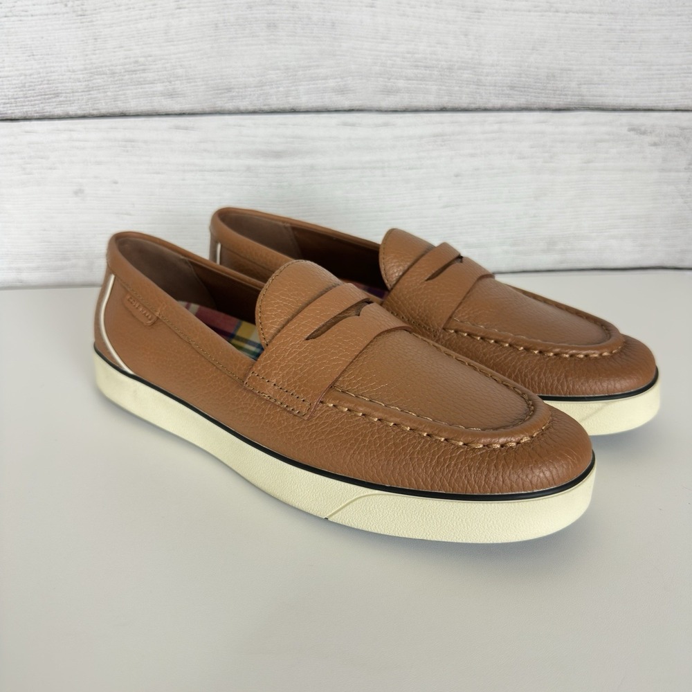 Cole Haan Brown Leather Slip-On Penny Loafers